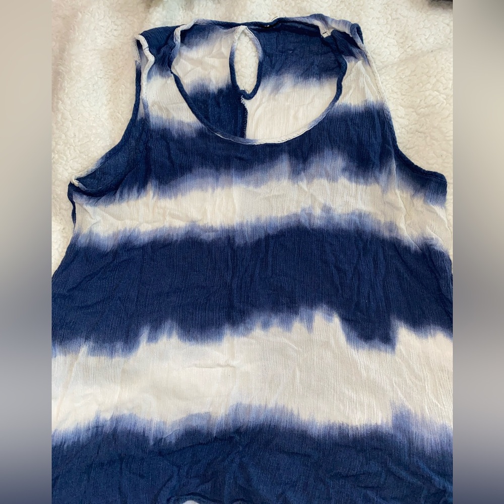 Navy and White Striped Tank Top